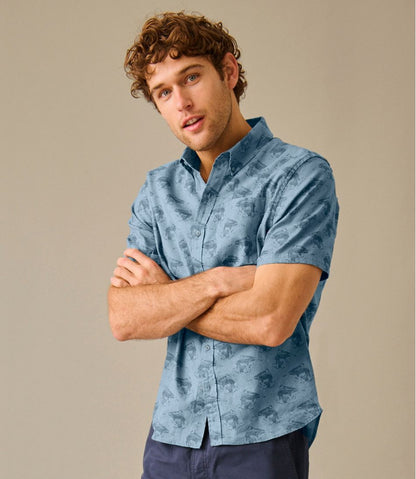 Men's Stonecoast Hemp Shirt, Short-Sleeve, Slightly Fitted Untucked Fit, Print L.L.Bean Everyday