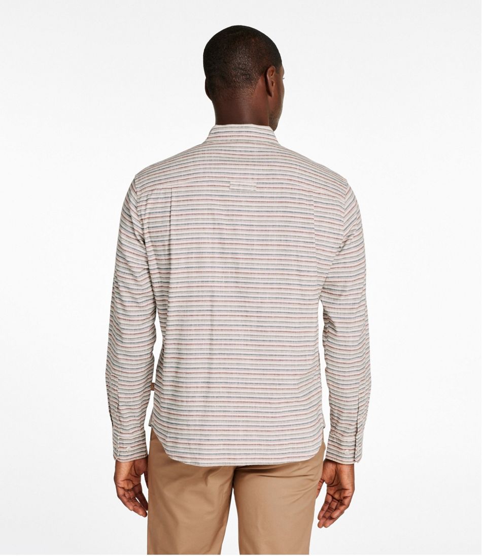 Men's Stonecoast Hemp Shirt, Long-Sleeve, Slightly Fitted Untucked Fit, Stripe L.L.Bean Value