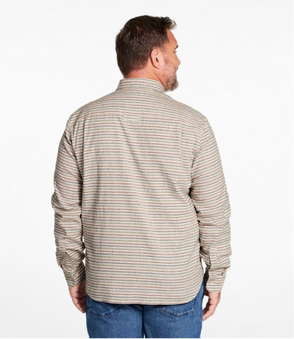 Men's Stonecoast Hemp Shirt, Long-Sleeve, Slightly Fitted Untucked Fit, Stripe L.L.Bean Value