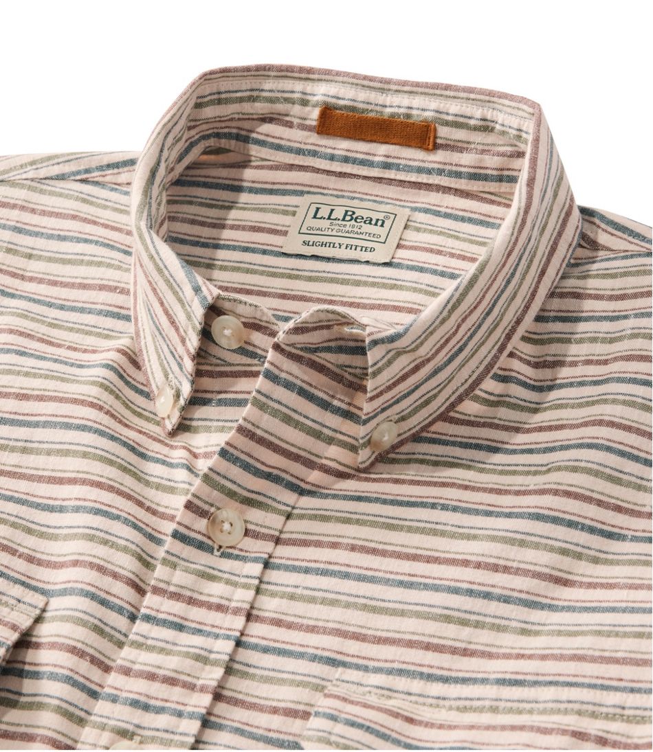 Men's Stonecoast Hemp Shirt, Long-Sleeve, Slightly Fitted Untucked Fit, Stripe L.L.Bean Value