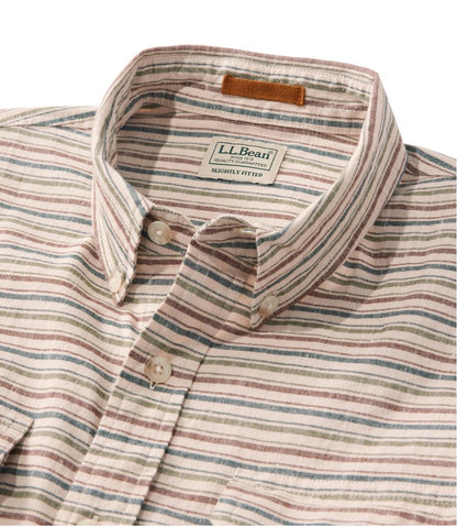 Men's Stonecoast Hemp Shirt, Long-Sleeve, Slightly Fitted Untucked Fit, Stripe L.L.Bean Value