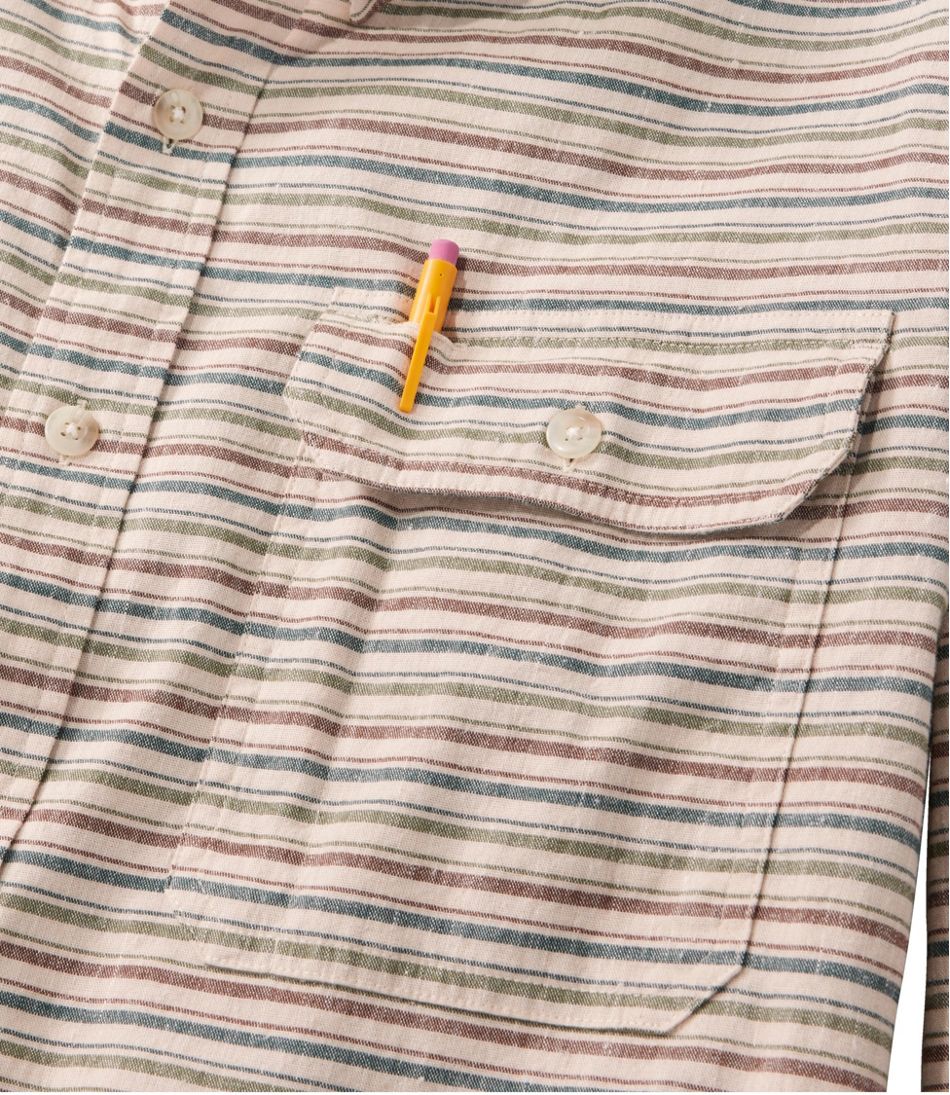 Men's Stonecoast Hemp Shirt, Long-Sleeve, Slightly Fitted Untucked Fit, Stripe L.L.Bean Value