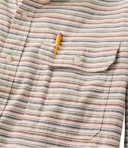 Men's Stonecoast Hemp Shirt, Long-Sleeve, Slightly Fitted Untucked Fit, Stripe L.L.Bean Value