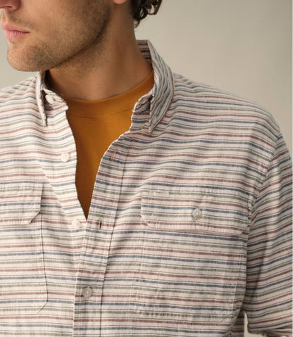 Men's Stonecoast Hemp Shirt, Long-Sleeve, Slightly Fitted Untucked Fit, Stripe L.L.Bean Value