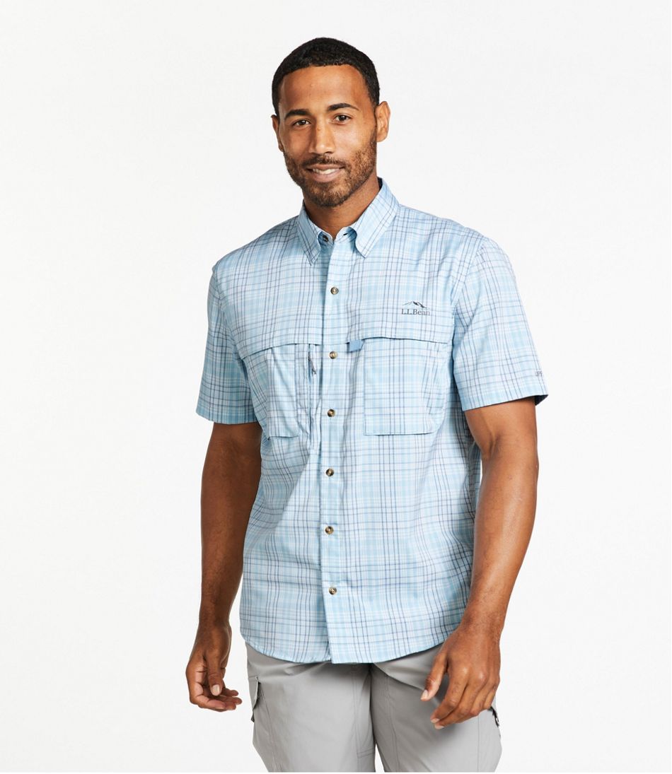 Men's Tropicwear Shirt, Plaid Short-Sleeve L.L.Bean New