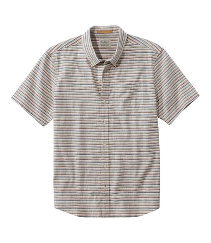 Men's Stonecoast Hemp Shirt, Short-Sleeve, Slightly Fitted Untucked Fit, Stripe L.L.Bean Featured
