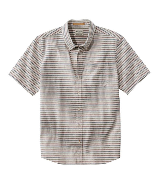 Men's Stonecoast Hemp Shirt, Short-Sleeve, Slightly Fitted Untucked Fit, Stripe L.L.Bean Featured