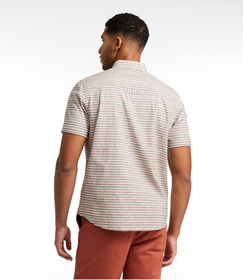 Men's Stonecoast Hemp Shirt, Short-Sleeve, Slightly Fitted Untucked Fit, Stripe L.L.Bean Featured