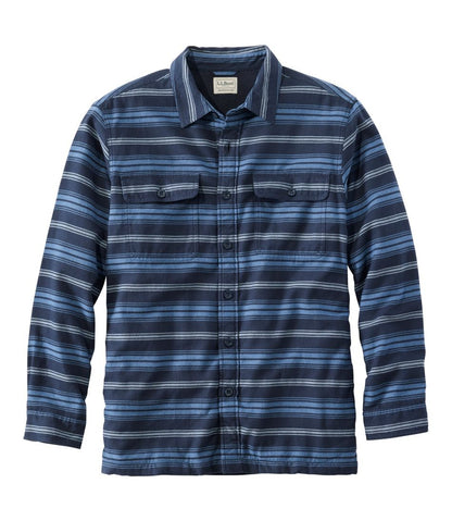 Men's Fleece-Lined Flannel Shirt, Traditional Fit, Stripe L.L.Bean Popular
