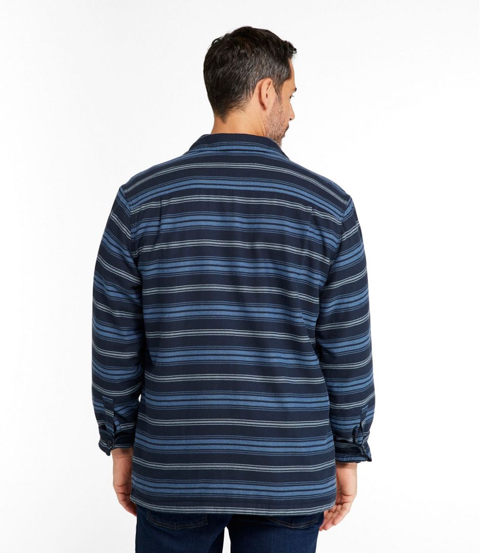Men's Fleece-Lined Flannel Shirt, Traditional Fit, Stripe L.L.Bean Popular
