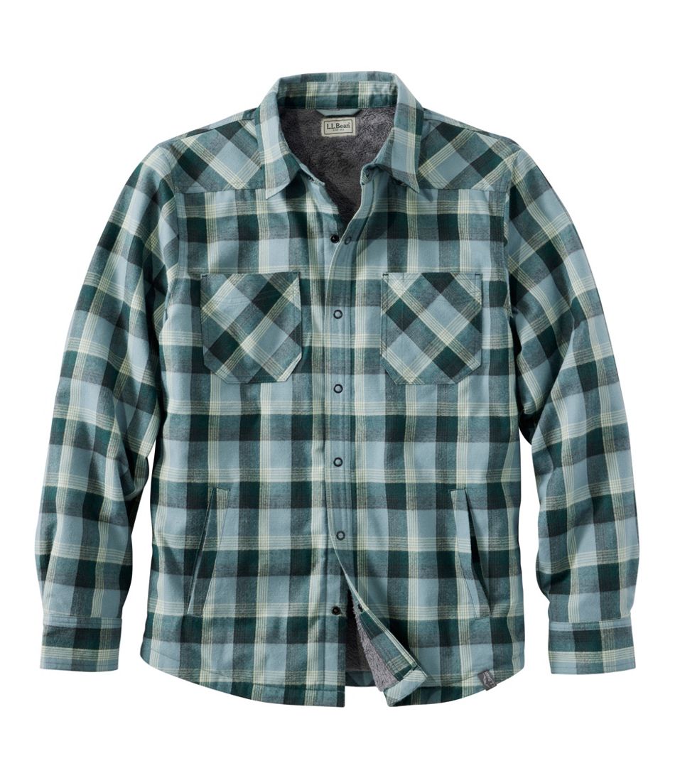 Men's Katahdin Performance Flannel Shirt-Jacket, Hi-Pile Fleece-Lined Plaid L.L.Bean Trending