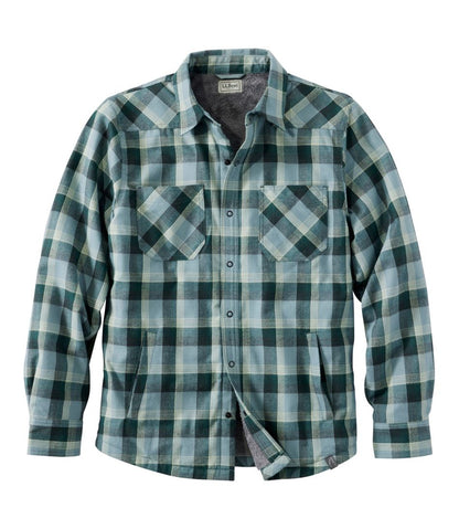Men's Katahdin Performance Flannel Shirt-Jacket, Hi-Pile Fleece-Lined Plaid L.L.Bean Trending