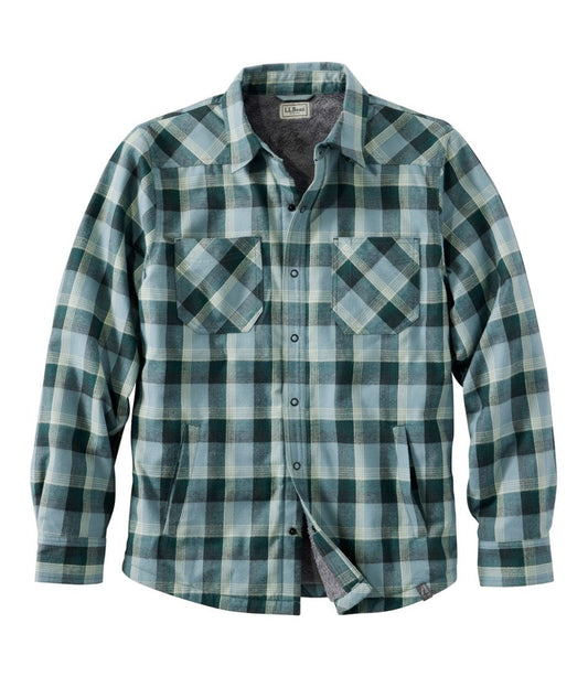 Men's Katahdin Performance Flannel Shirt-Jacket, Hi-Pile Fleece-Lined Plaid L.L.Bean Trending
