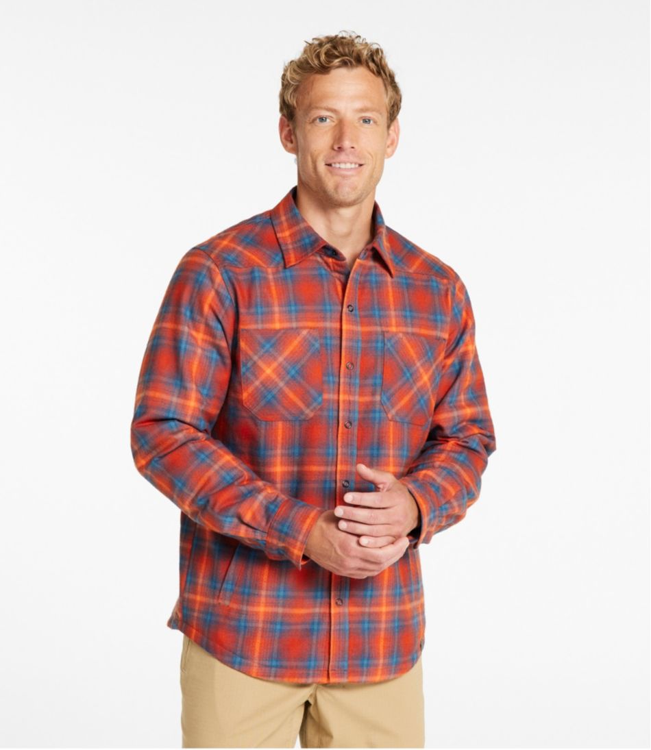 Men's Katahdin Performance Flannel Shirt-Jacket, Hi-Pile Fleece-Lined Plaid L.L.Bean Trending