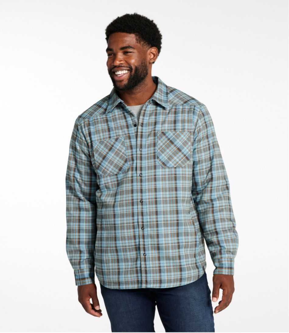 Men's Katahdin Performance Flannel Shirt-Jacket, Hi-Pile Fleece-Lined Plaid L.L.Bean Trending