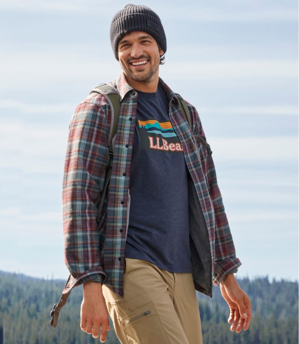 Men's Katahdin Performance Flannel Shirt-Jacket, Hi-Pile Fleece-Lined Plaid L.L.Bean Trending