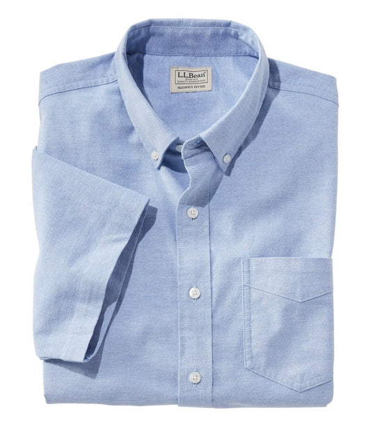 Men's Comfort Stretch® Oxford Shirt, Slightly Fitted Untucked Fit, Short-Sleeve L.L.Bean Recommended