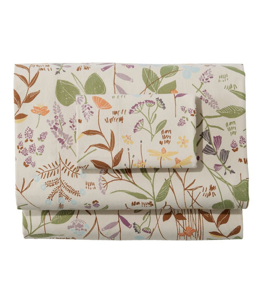 Birch Floral Flannel Sheet Collection L.L.Bean Featured
