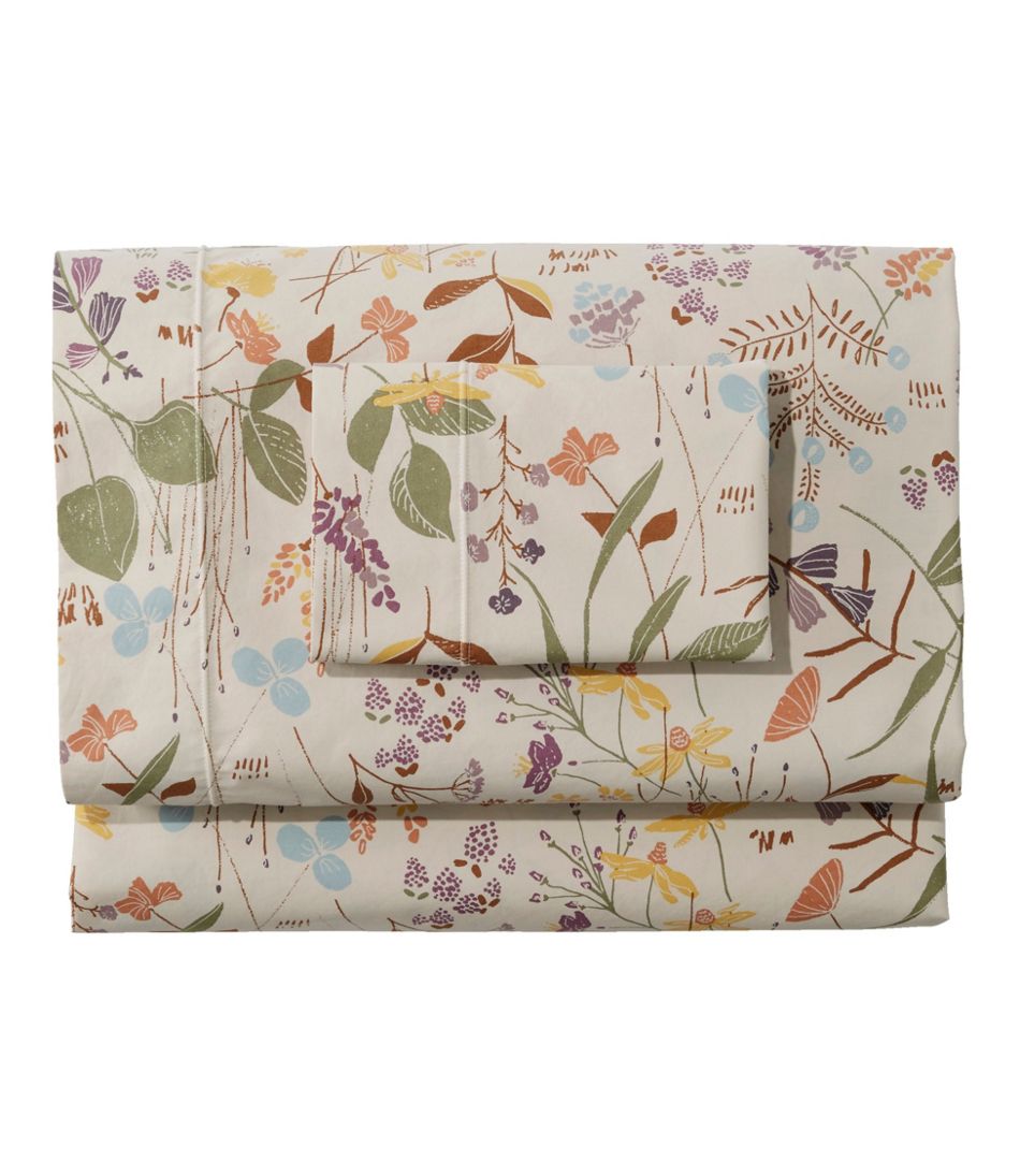 Birch Floral Percale Sheet Collection L.L.Bean Essential