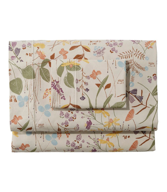 Birch Floral Percale Sheet Collection L.L.Bean Essential