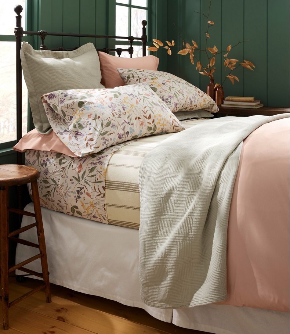 Birch Floral Percale Sheet Collection L.L.Bean Essential