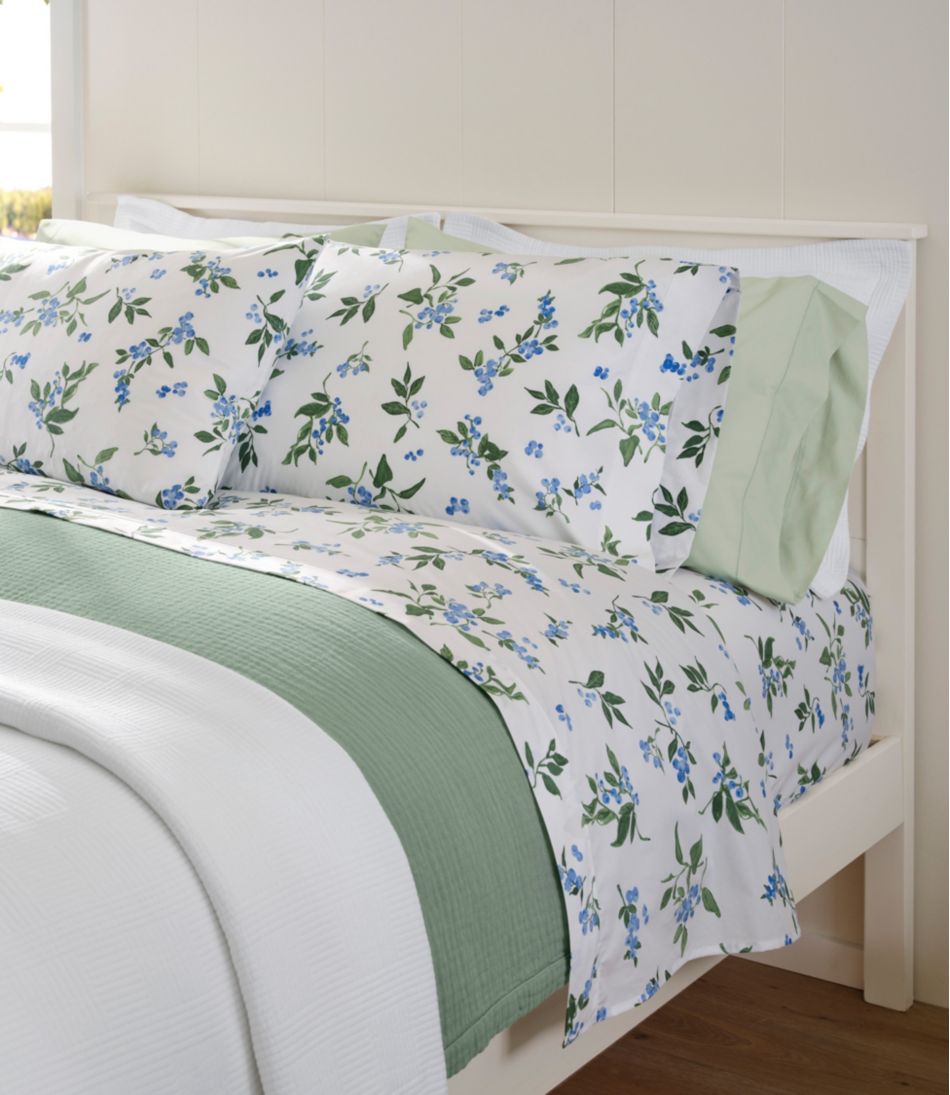 Jess Franks Blueberry Print Percale Sheet Set Collection L.L.Bean Premium