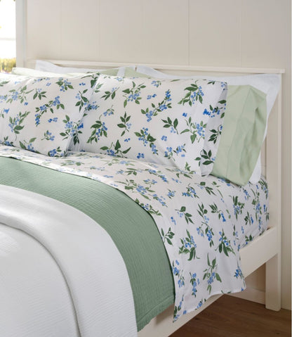Jess Franks Blueberry Print Percale Sheet Set Collection L.L.Bean Premium