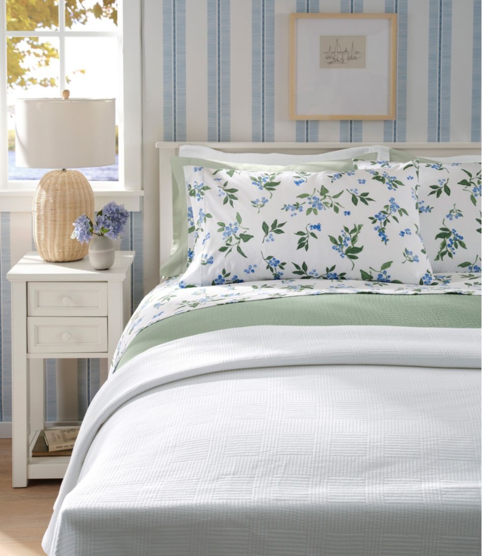 Jess Franks Blueberry Print Percale Sheet Set Collection L.L.Bean Premium