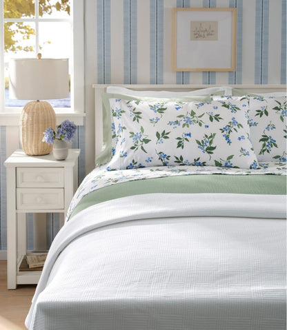 Jess Franks Blueberry Print Percale Sheet Set Collection L.L.Bean Premium