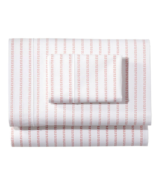 Sunwashed Percale Sheet Collection, Stripe Leaf L.L.Bean Featured