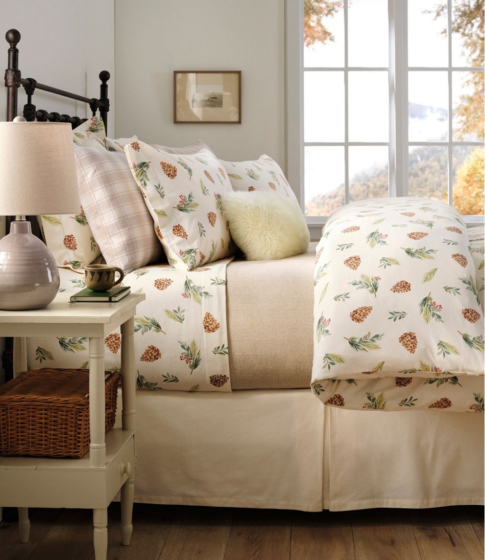 Evergreen Flannel Comforter Cover Collection L.L.Bean Essential