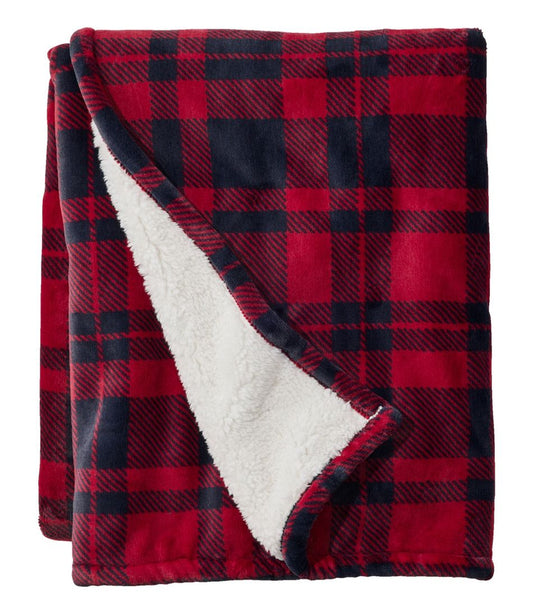 Wicked Plush Sherpa Throw, Plaid L.L.Bean Essential