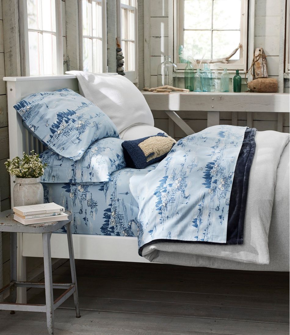 Coastal Landscape Flannel Sheet Collection L.L.Bean Everyday