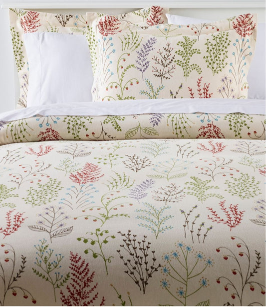 Botanical Floral Flannel Comforter Cover Collection L.L.Bean Value