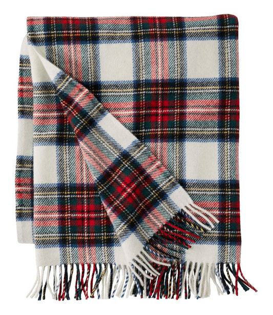 L.L.Bean Washable Wool Throw, Plaid 54" x 60" L.L.Bean Premium