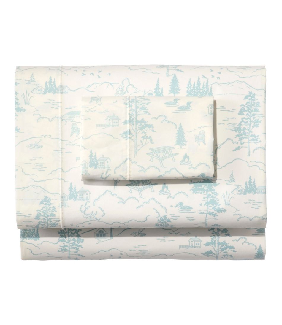 Lakeside Toile Percale Sheet Collection L.L.Bean Premium