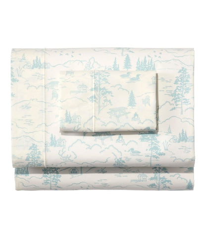 Lakeside Toile Percale Sheet Collection L.L.Bean Premium