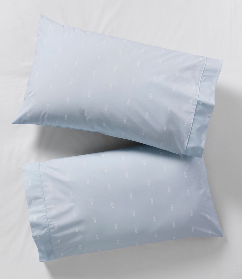 Sunwashed Percale Sheet Collection, Stamped Leaf Print L.L.Bean New