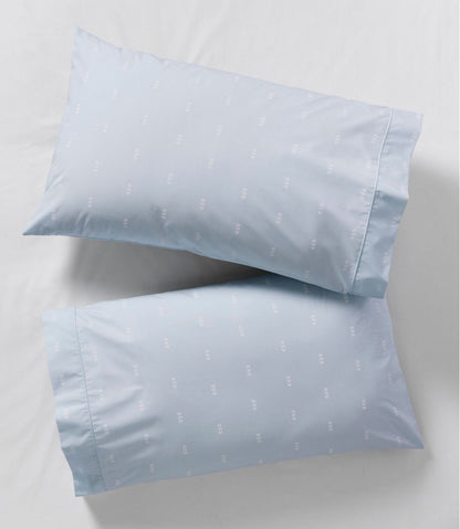 Sunwashed Percale Sheet Collection, Stamped Leaf Print L.L.Bean New
