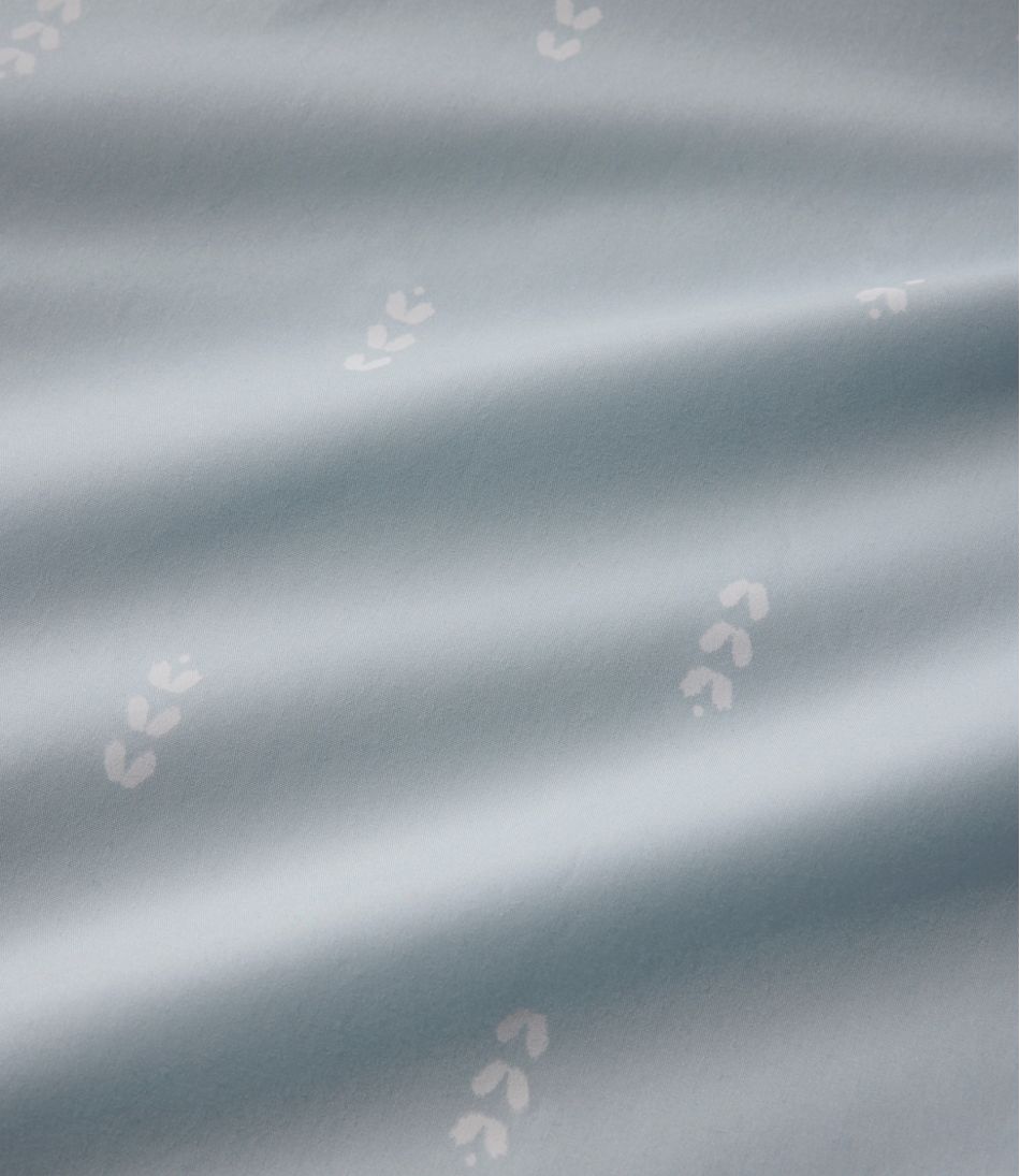 Sunwashed Percale Sheet Collection, Stamped Leaf Print L.L.Bean New