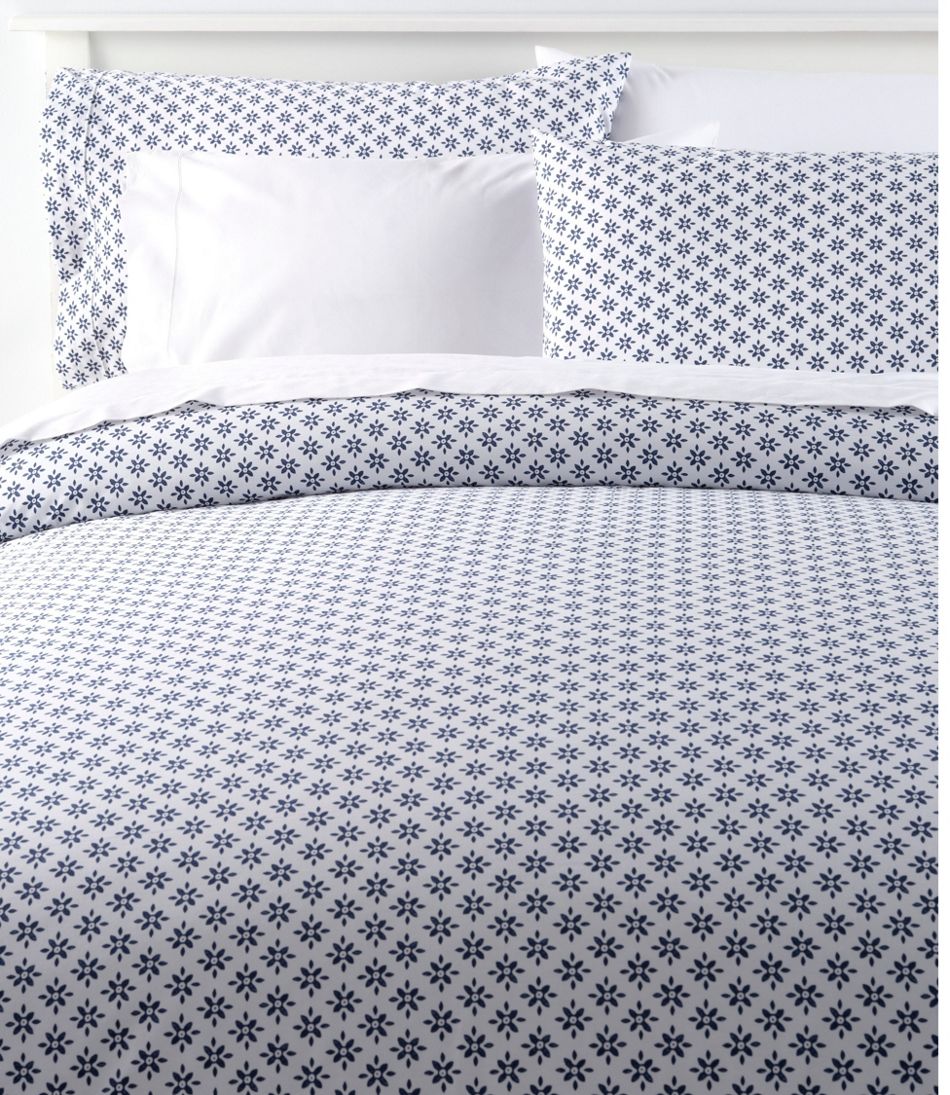 Sunwashed Percale Comforter Cover, Block Floral Print L.L.Bean Best Seller