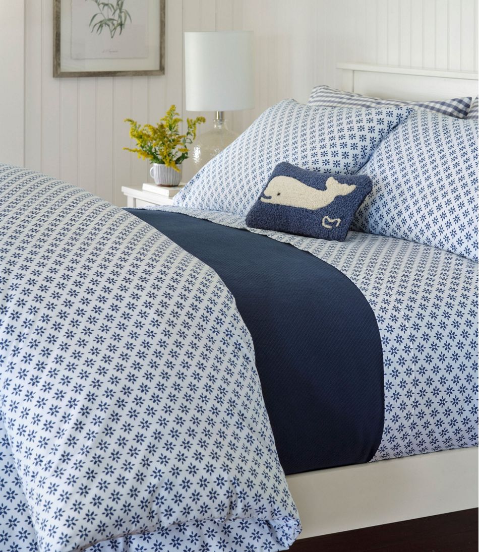 Sunwashed Percale Comforter Cover, Block Floral Print L.L.Bean Best Seller