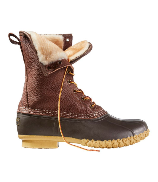 Men's Bean Boots, 10" Shearling-Lined Tumbled Leather L.L.Bean Classic