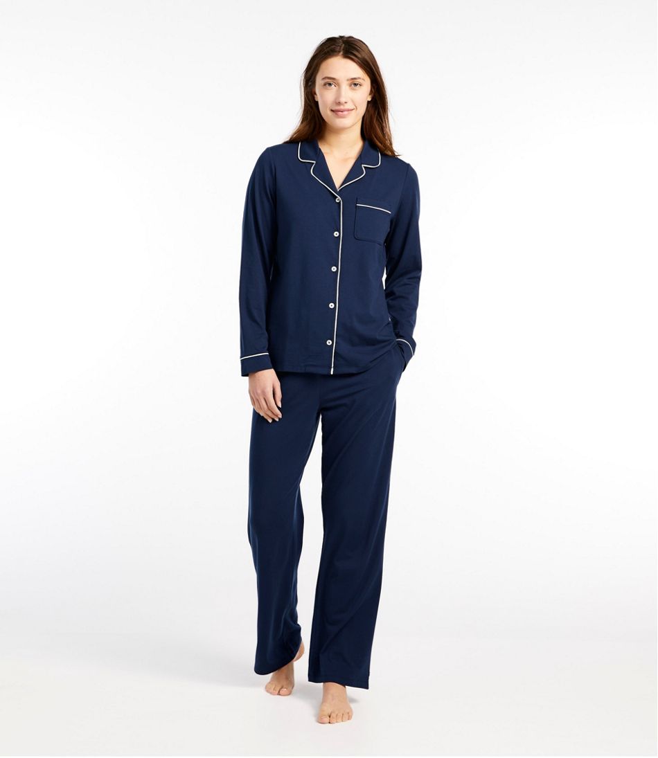 Women's Super-Soft Shrink-Free Pajama Set, Button-Front L.L.Bean Essential