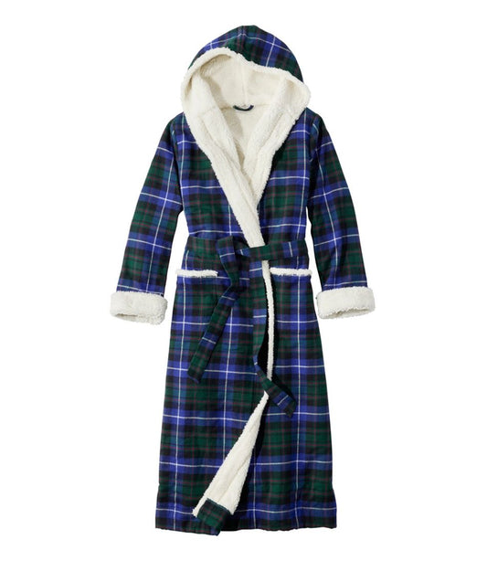 Women's Scotch Plaid Flannel Robe, Sherpa-Lined Long L.L.Bean Top Pick