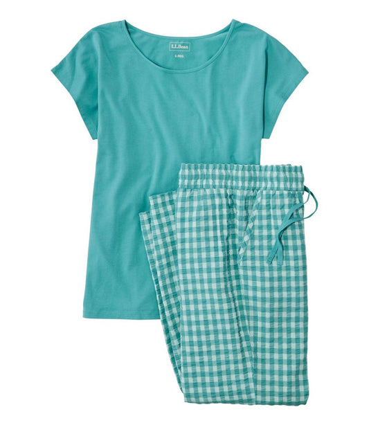 Women's Bean's Seacoast Seersucker Pajama Pant Set L.L.Bean Premium