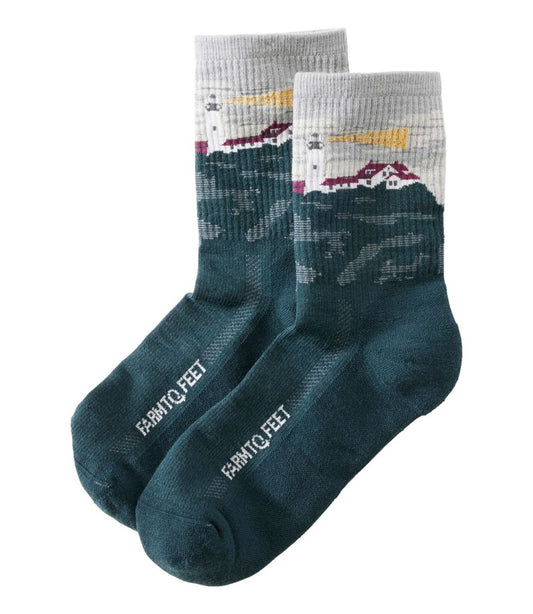 Adults' Farm to Feet Portland Headlight Lighthouse Light Cushion 3/4 Crew Socks L.L.Bean Classic