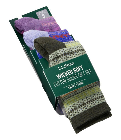 Adults' Wicked Soft Cotton Socks Fair Isle Gift Set, 3-Pack L.L.Bean Popular