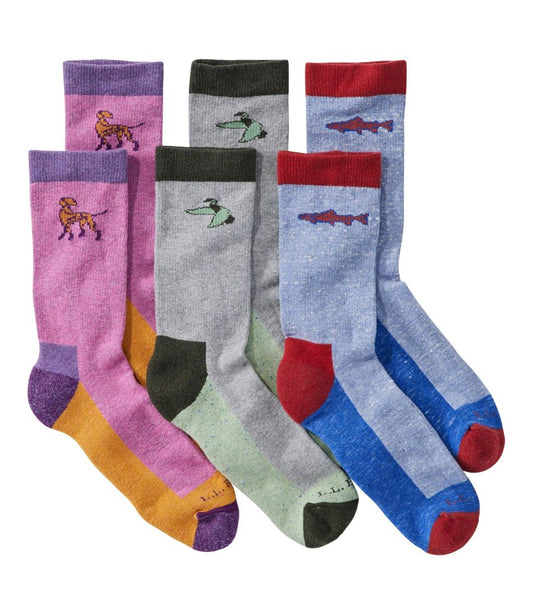 Adults' Wicked Soft Cotton Socks Animal Gift Set, 3-Pack L.L.Bean Top Pick