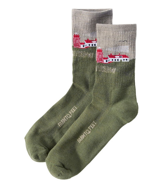 Adults' Farm to Feet Portland West Quoddy Lighthouse Light Cushion 3/4 Crew Socks L.L.Bean Classic